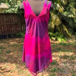 90s 2000s Frederick’s of Hollywood Watercolor Tie Dyed Dress